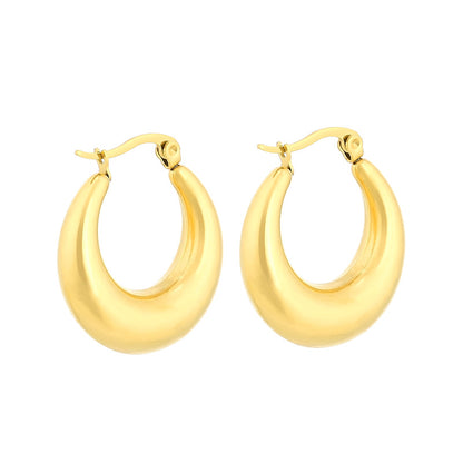 1 Pair Modern Style Simple Style Solid Color Plating Stainless Steel 18k Gold Plated Earrings