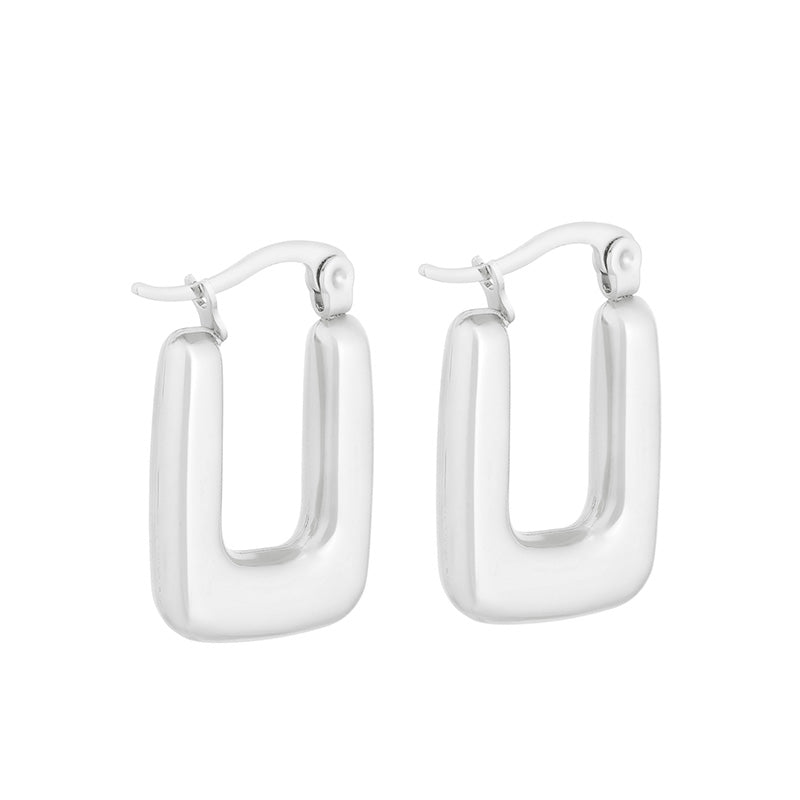 1 Pair Modern Style Simple Style Solid Color Plating Stainless Steel 18k Gold Plated Earrings