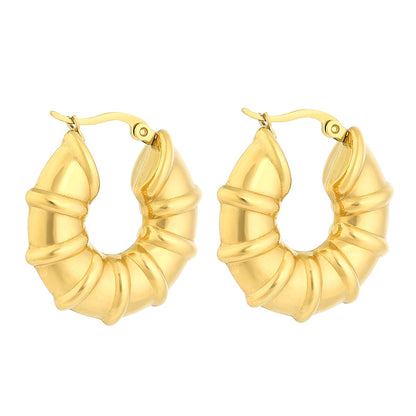 1 Pair Modern Style Solid Color Plating Stainless Steel 18k Gold Plated Earrings