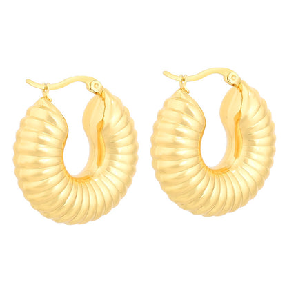 1 Pair Modern Style Solid Color Plating Stainless Steel 18k Gold Plated Earrings