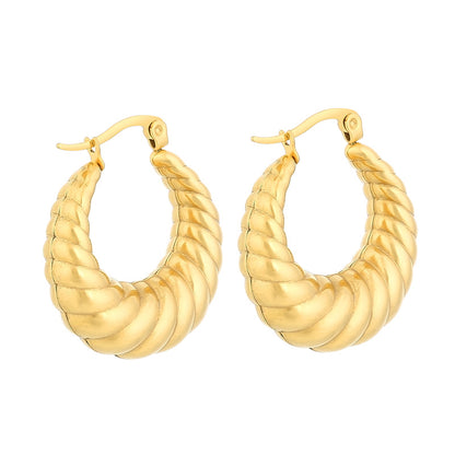 1 Pair Modern Style Solid Color Plating Stainless Steel 18k Gold Plated Earrings