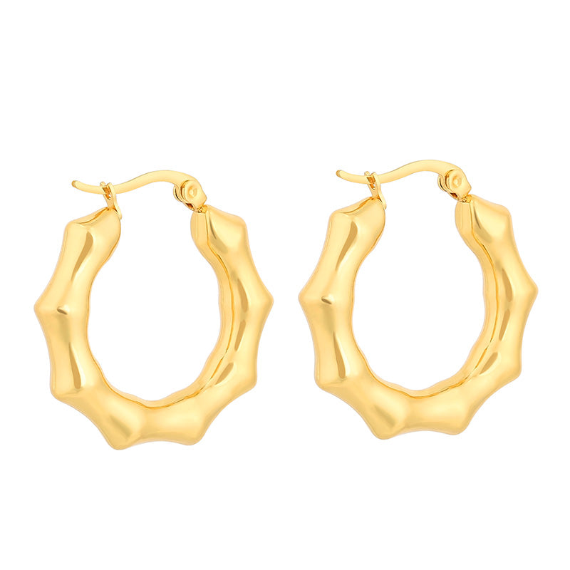 1 Pair Modern Style Solid Color Plating Stainless Steel 18k Gold Plated Earrings