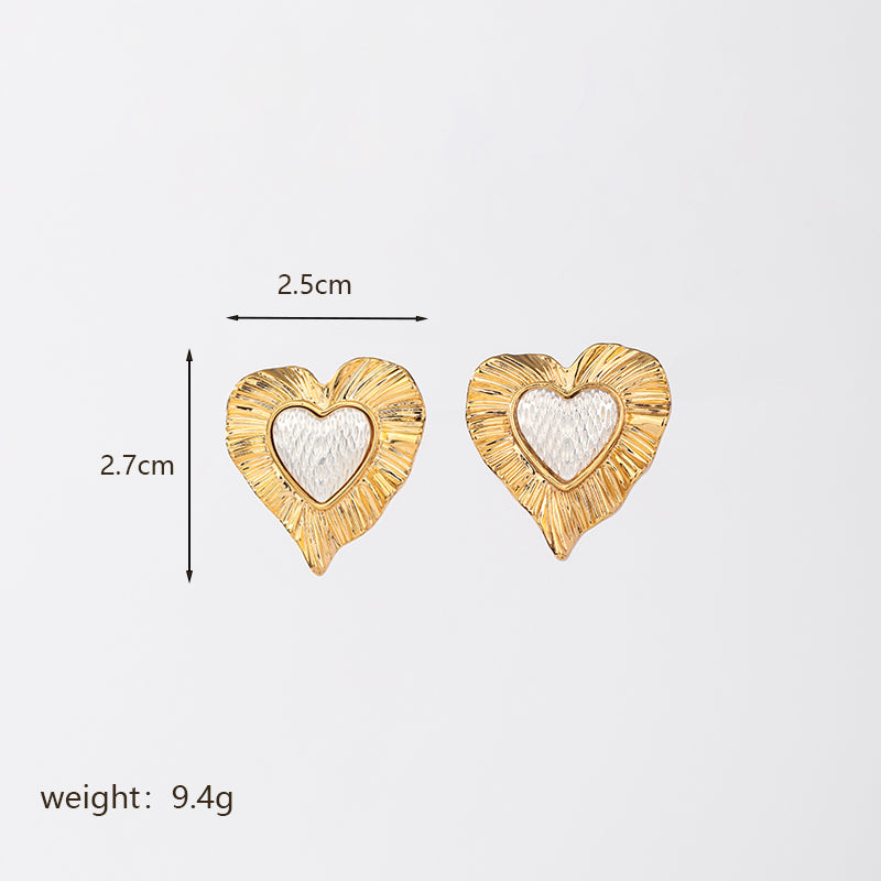 1 Pair Casual Lady Commute Heart Shape Plating Inlay Imitation Pearl Copper Zircon 18k Gold Plated Ear Studs