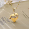 Simple Style Commute Letter Heart Shape Copper Plating Inlay Zircon 18k Gold Plated Pendant Necklace