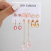 1 Set Sweet Heart Shape Butterfly Plating Inlay Alloy Artificial Crystal Drop Earrings