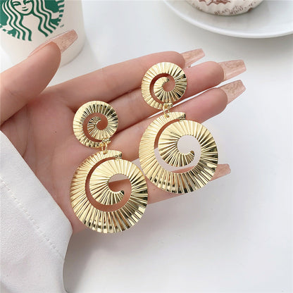 1 Pair Casual Classic Style Star Waves Plating Alloy Drop Earrings