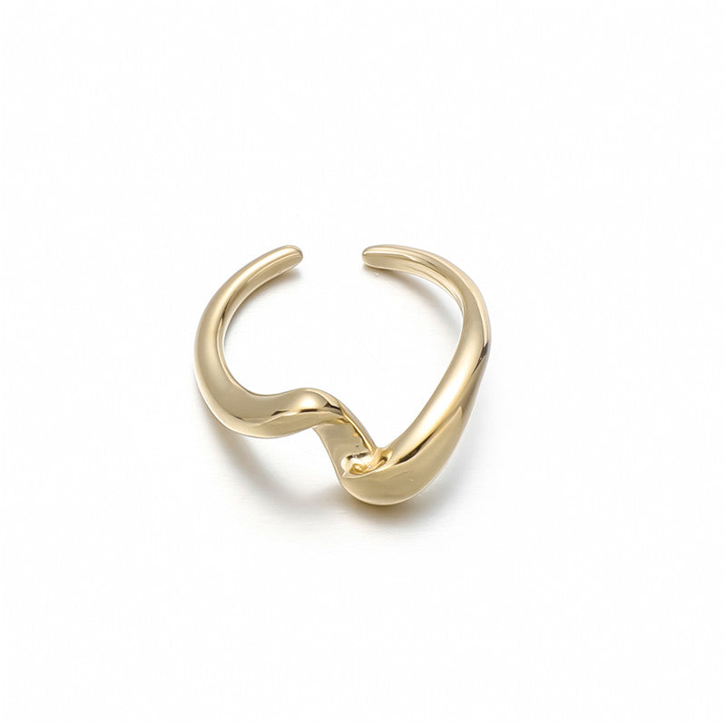 Simple Style Round Knot Stainless Steel Plating 18k Gold Plated Open Rings