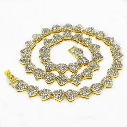 Hip-hop Heart Shape Rhinestones Alloy Wholesale Necklace