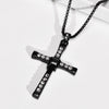 Simple Style Classic Style Cross Stainless Steel Plating Inlay Zircon 18k Gold Plated Men's Pendant Necklace