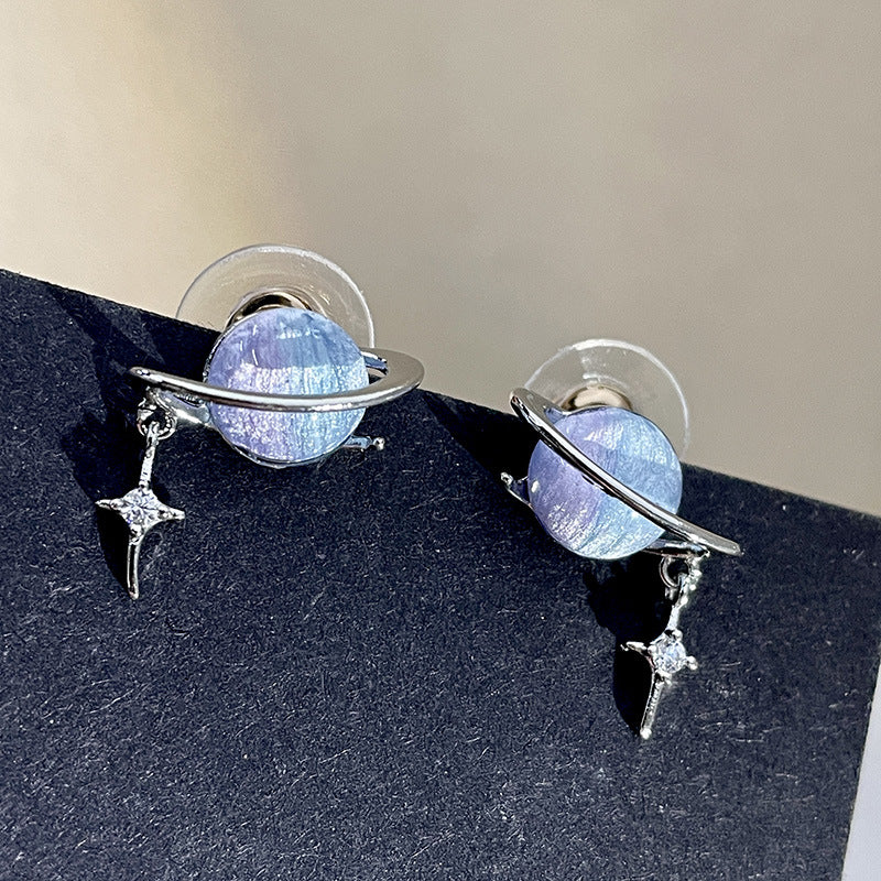 1 Pair Streetwear Planet Alloy Ear Studs