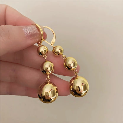 1 Pair Streetwear Ball Alloy Dangling Earrings