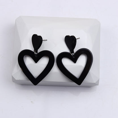 Simple Style Heart Shape Rectangle Arylic Women's Drop Earrings