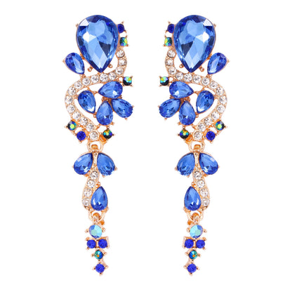 1 Pair Simple Style Water Droplets Inlay Alloy Zircon Drop Earrings