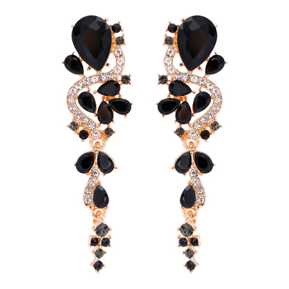 1 Pair Simple Style Water Droplets Inlay Alloy Zircon Drop Earrings