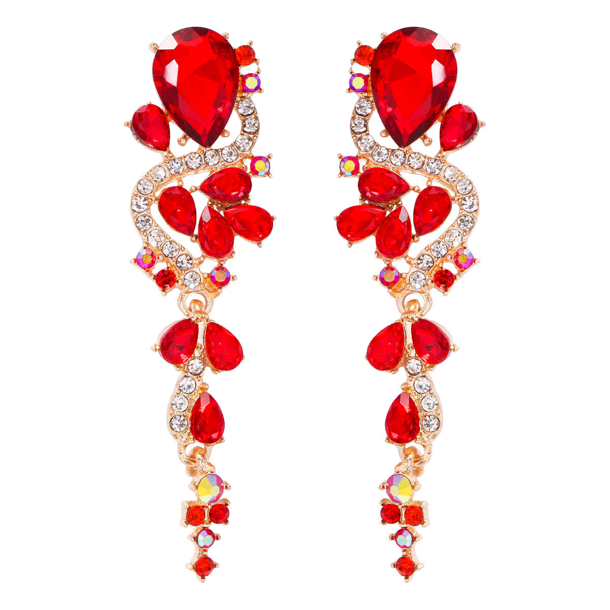 1 Pair Simple Style Water Droplets Inlay Alloy Zircon Drop Earrings