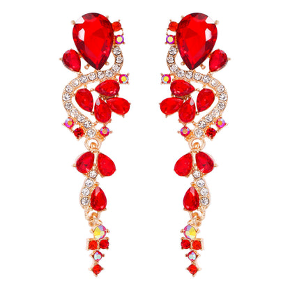 1 Pair Simple Style Water Droplets Inlay Alloy Zircon Drop Earrings