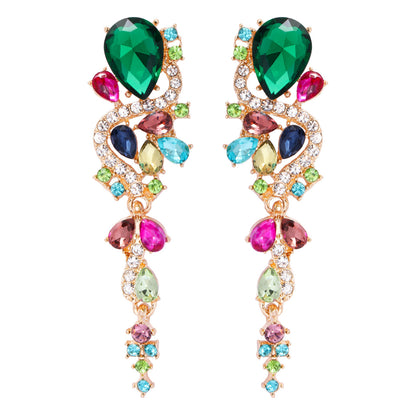 1 Pair Simple Style Water Droplets Inlay Alloy Zircon Drop Earrings