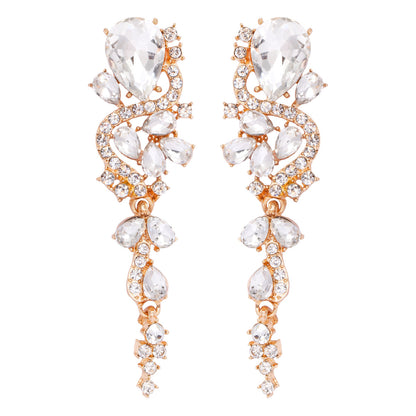 1 Pair Simple Style Water Droplets Inlay Alloy Zircon Drop Earrings