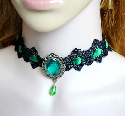 Retro Water Droplets Alloy Inlay Crystal Women'S Choker