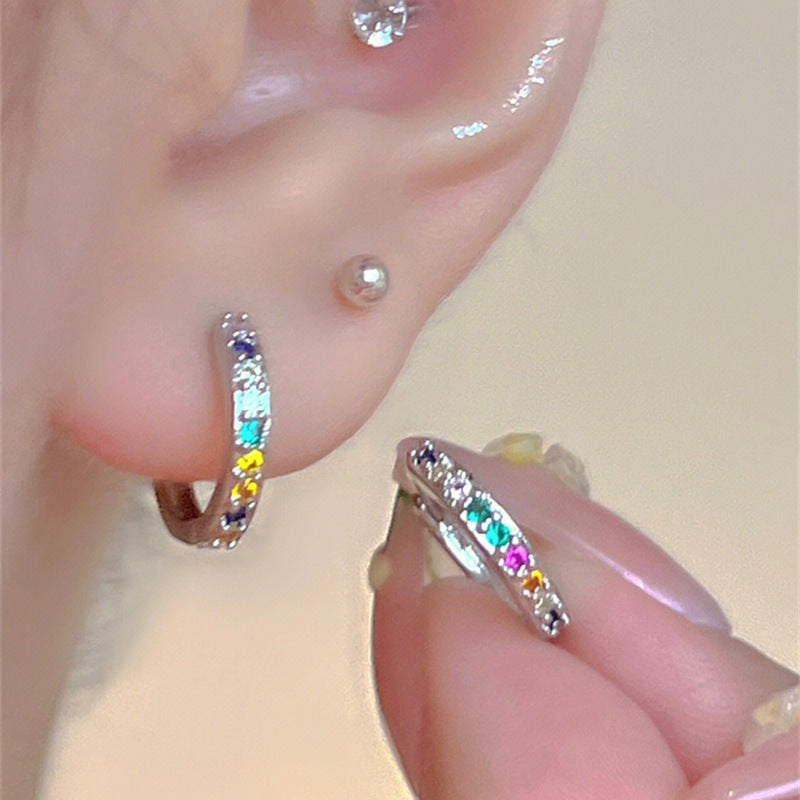 1 Pair Simple Style Heart Shape Inlay Alloy Zircon Ear Studs