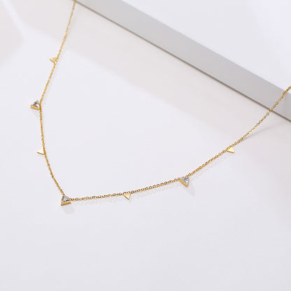 Fashion Geometric Titanium Steel Gold Plated Zircon Gold Plated Necklace