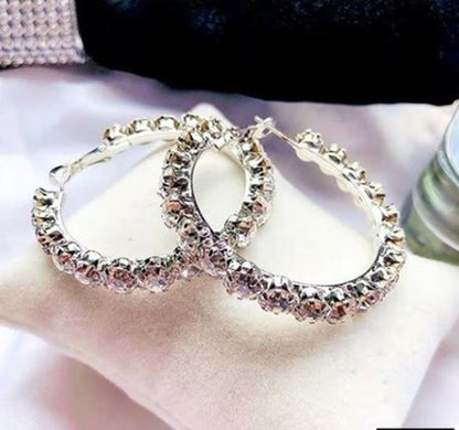 1 Pair Basic Circle Plating Inlay Alloy Zircon Earrings