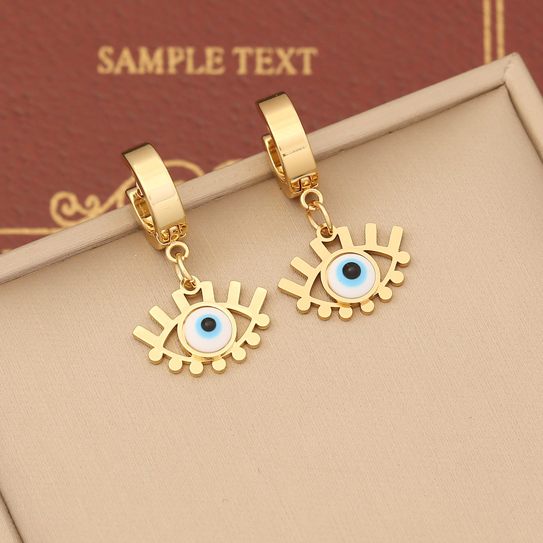 Wholesale Retro Simple Style Devil's Eye Stainless Steel Stoving Varnish Plating Zircon Bracelets Earrings Necklace