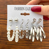 1 Set Simple Style Butterfly Inlay Alloy Pearl Earrings