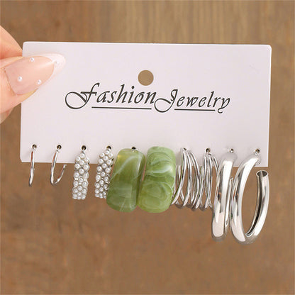 1 Set Simple Style Butterfly Inlay Alloy Pearl Earrings