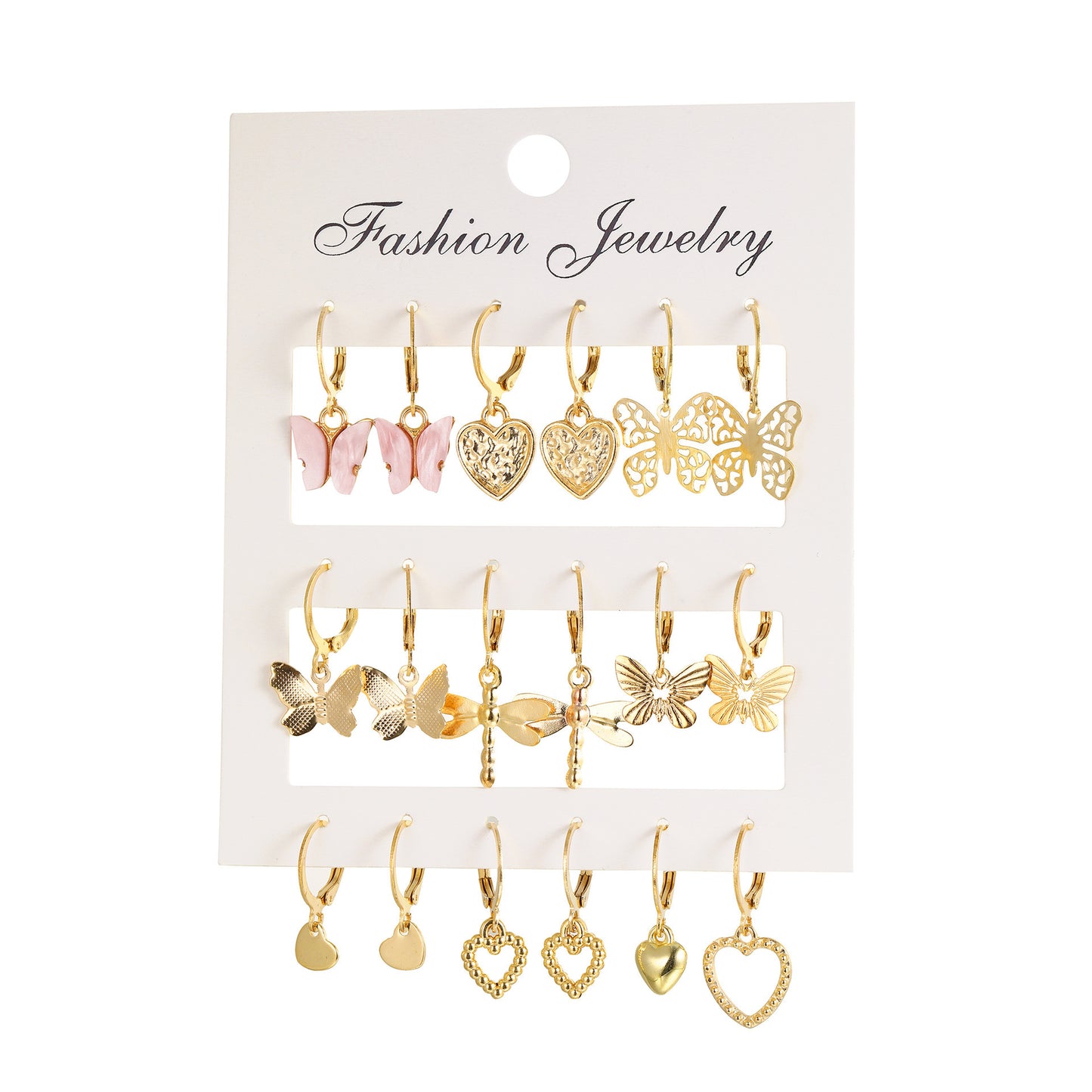 1 Set Simple Style Butterfly Inlay Alloy Pearl Earrings