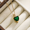 Simple Style Commute Heart Shape Copper Plating Inlay Zircon 18k Gold Plated Pendant Necklace