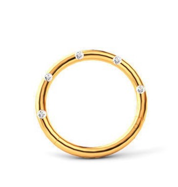 Streetwear Round Stainless Steel Plating Inlay Zircon Nose Ring