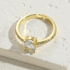 Luxurious Classic Style Round Copper Plating Inlay Zircon 14k Gold Plated Open Rings