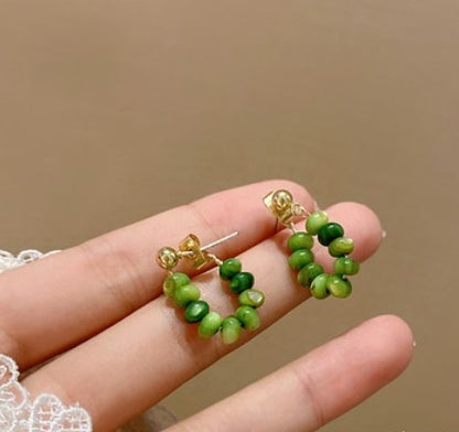 1 Pair Sweet Fruit Heart Shape Flower Inlay Sterling Silver Artificial Pearls Zircon Ear Studs