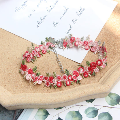 Elegant Lady Flower Cloth Wholesale Choker