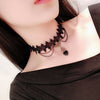 Vintage Style Oval Alloy Lace Chain Inlay Artificial Gemstones Women's Choker