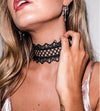 Vintage Style Oval Alloy Lace Chain Inlay Artificial Gemstones Women's Choker