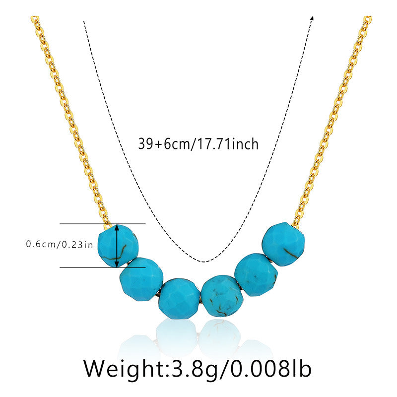 Wholesale Classic Style Streetwear Geometric Turquoise Copper Necklace