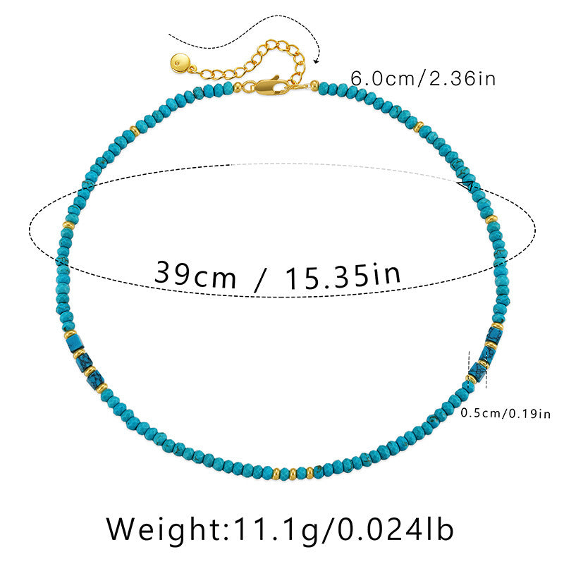 Wholesale Classic Style Streetwear Geometric Turquoise Copper Necklace