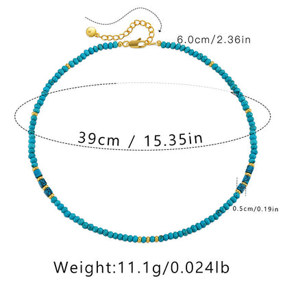 Wholesale Classic Style Streetwear Geometric Turquoise Copper Necklace