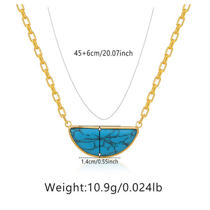 Wholesale Classic Style Streetwear Geometric Turquoise Copper Necklace