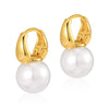 1 Pair Baroque Style C Shape Geometric Flower Plating Imitation Pearl Copper 18k Gold Plated Drop Earrings