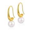 1 Pair Baroque Style C Shape Geometric Flower Plating Imitation Pearl Copper 18k Gold Plated Drop Earrings