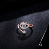 Elegant Lady Devil's Eye Copper Plating Inlay Zircon Open Rings