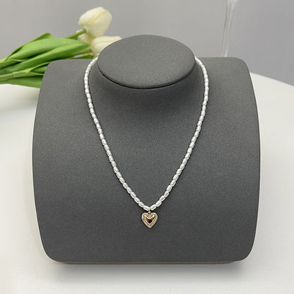 Elegant Flower Artificial Diamond Artificial Pearl Wholesale Pendant Necklace