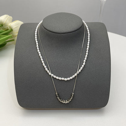 Elegant Flower Artificial Diamond Artificial Pearl Wholesale Pendant Necklace