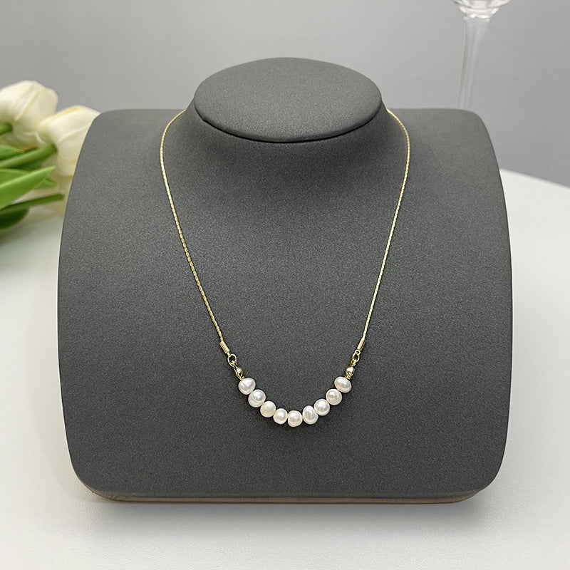 Elegant Flower Artificial Diamond Artificial Pearl Wholesale Pendant Necklace