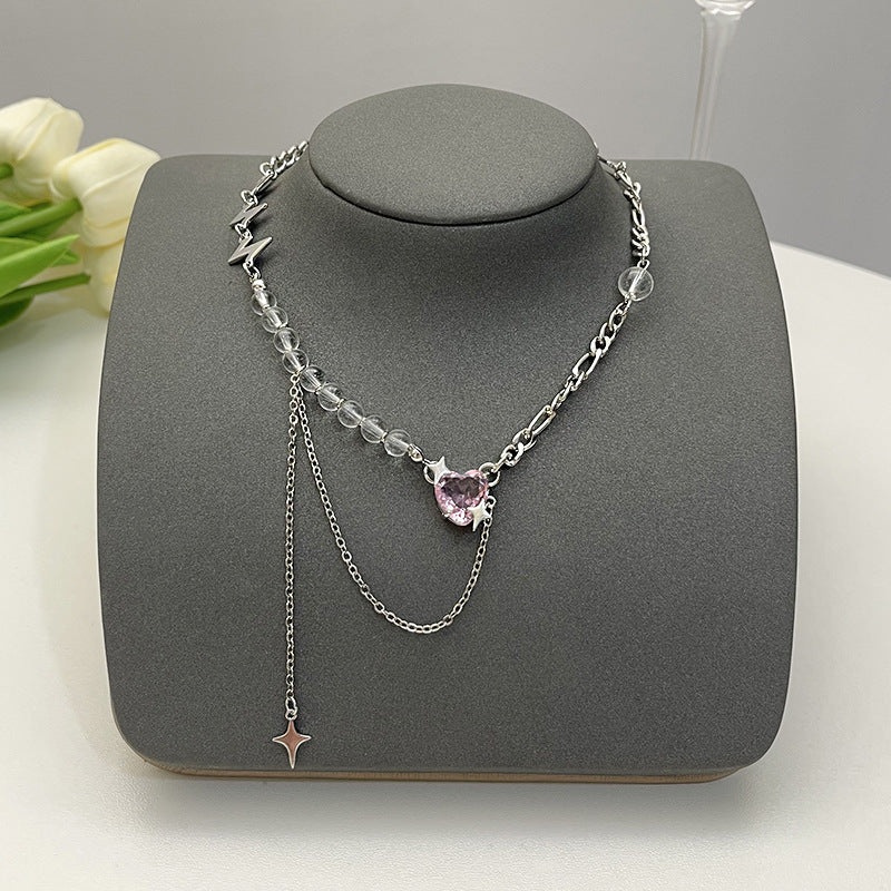 Elegant Flower Artificial Diamond Artificial Pearl Wholesale Pendant Necklace