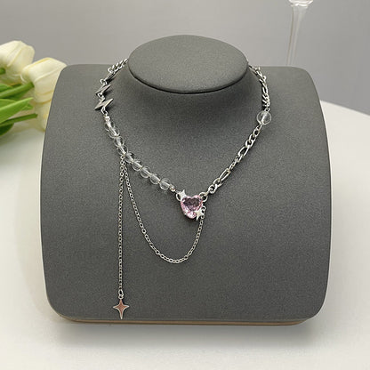 Elegant Flower Artificial Diamond Artificial Pearl Wholesale Pendant Necklace