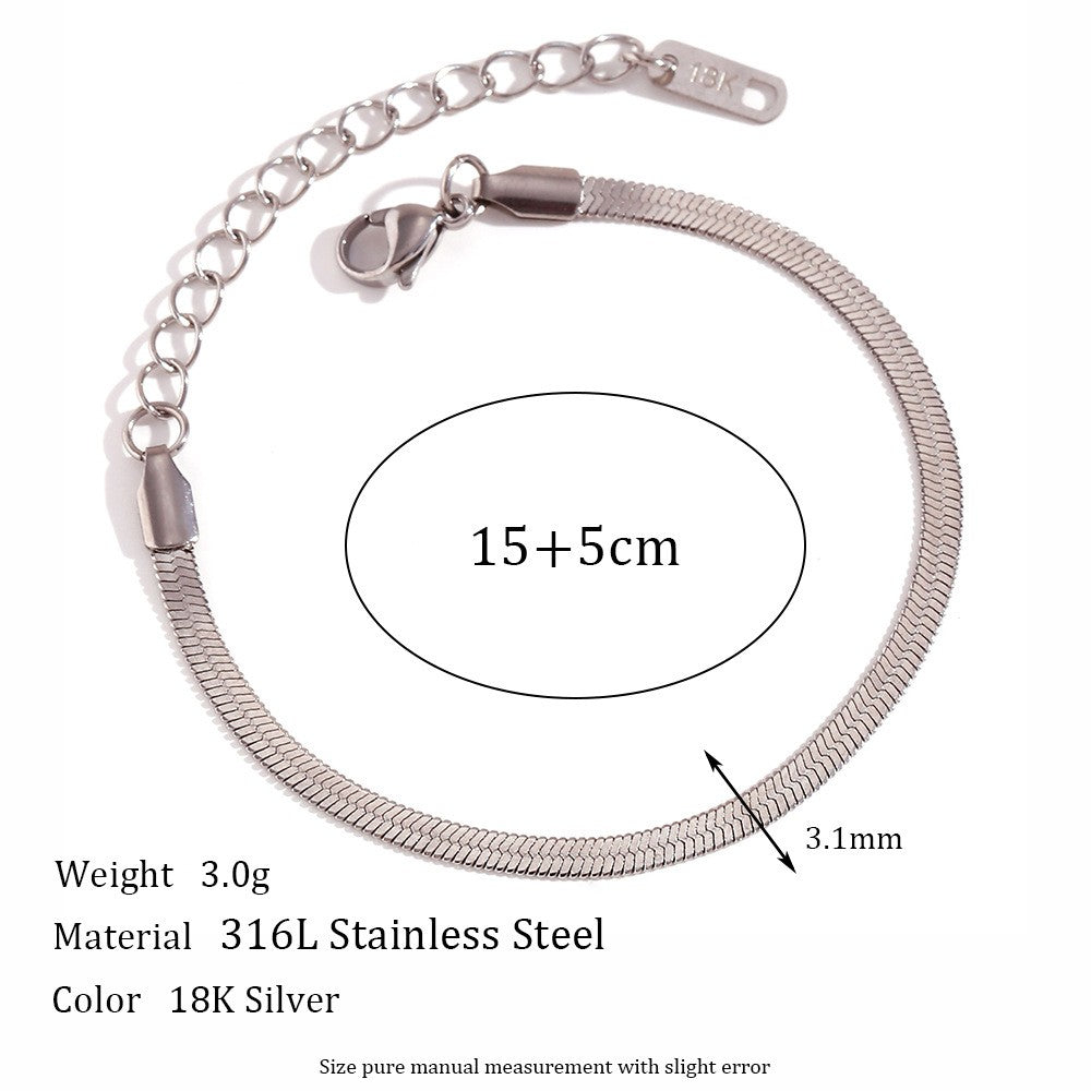 Simple Style Classic Style Oval Stainless Steel Bracelets